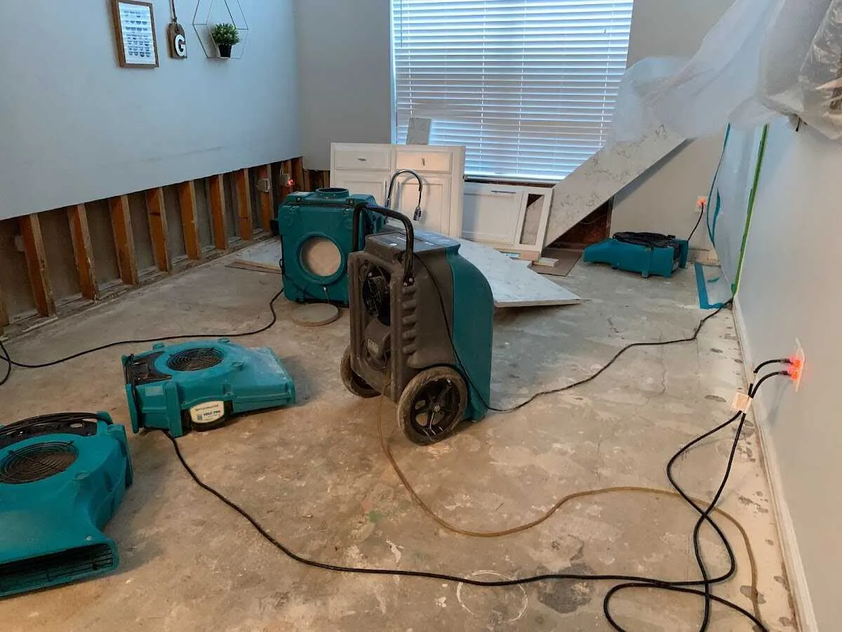 Dehumidifier in flood-cut room for Water Extraction & Removal in Nappanee